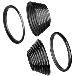 Neewer 18 Pieces Metal Camera Lens Filter Ring 